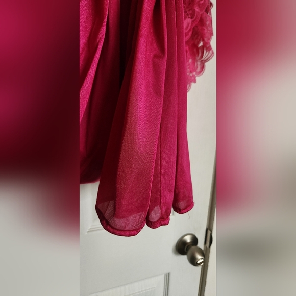 Vintage Pink Nightgown Maxi Off Shoulder Romantic XL To Plus Size - Picture 5 of 10